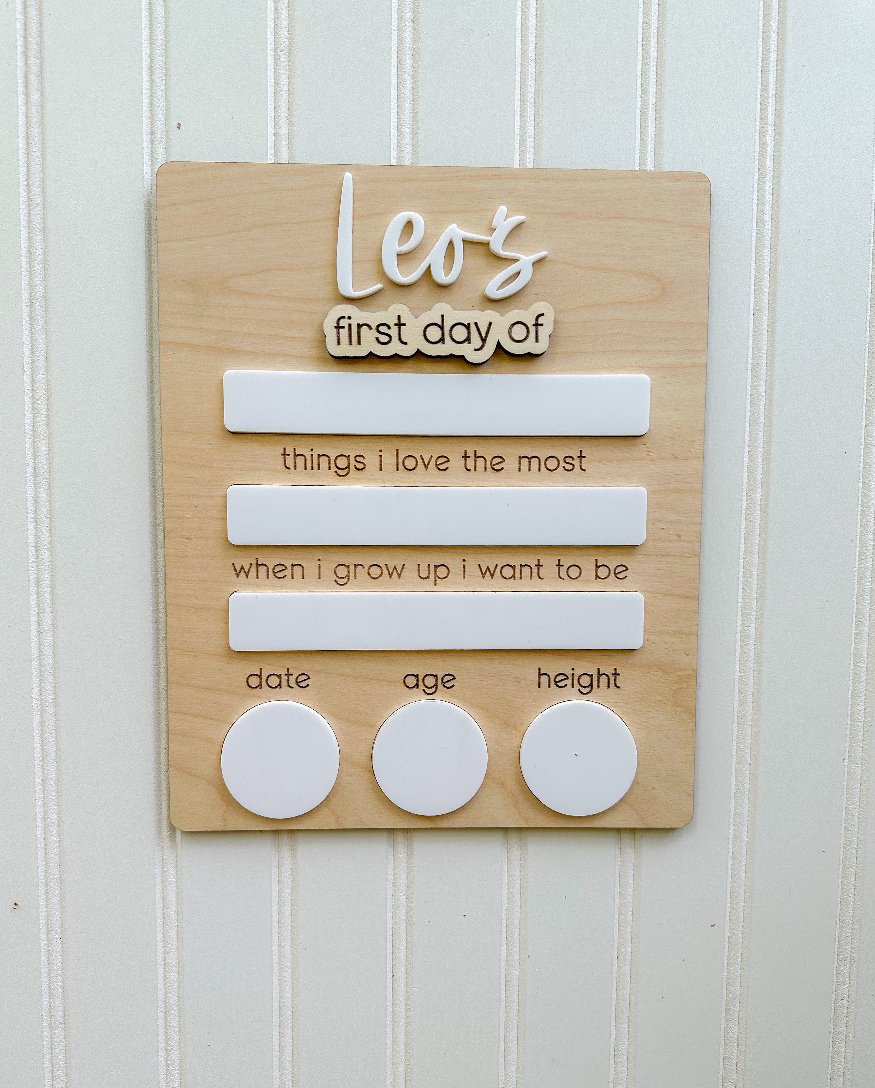 Back to School Board | Large size | My First and Last Day